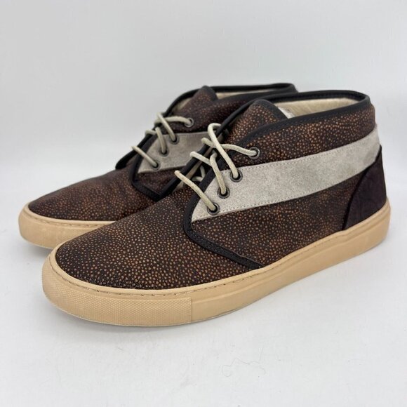 Diemme Italy Men EU Size 44 US 10 Leather Suede Casual Sneaker Shoes Brown Grey - Picture 1 of 12